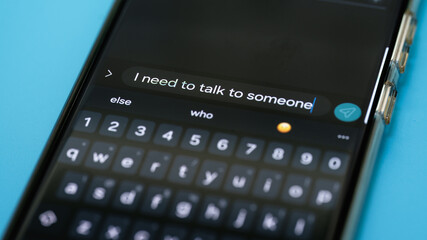 Emotional Text Message, Mobile Phone, Seeking Help, Digital Communication