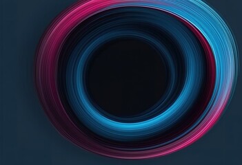 Abstract image featuring concentric circles in shades of blue and pink, creating a swirling effect against a dark background. The design is modern and graphic, evoking a sense of depth and movement
