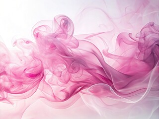 Fototapeta premium Ethereal Pink Smoke Swirls on White Background - Dreamy Abstract Texture