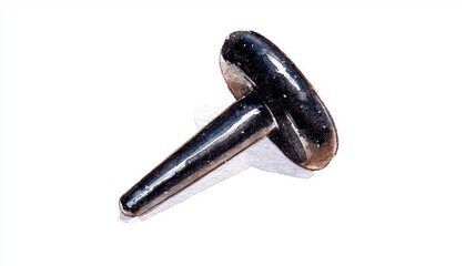 A close-up view of a shiny metal nail, showcasing the craftsmanship and detailing of industrial fasteners, perfect for construction and engineering themes.