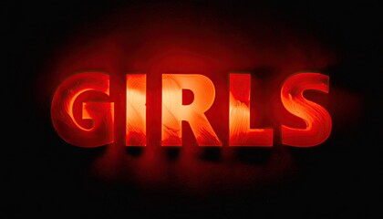 Vibrant Neon Signage Featuring the Word 'Girls'