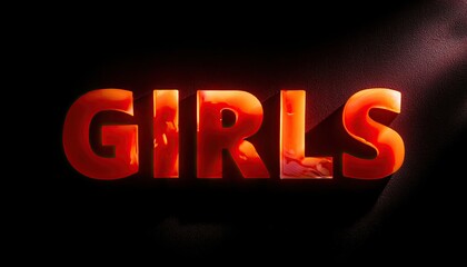 Illuminated Text Sign Featuring the Word Girls