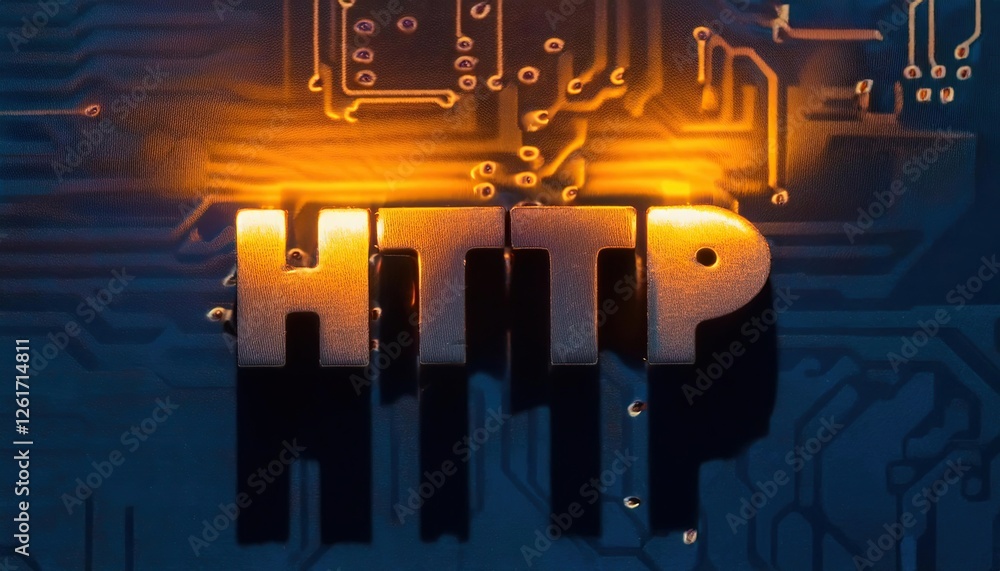 Poster http protocol concept with circuit board background