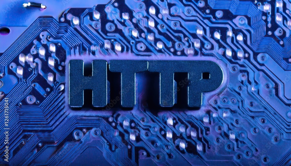 Poster close-up of http symbol on circuit board