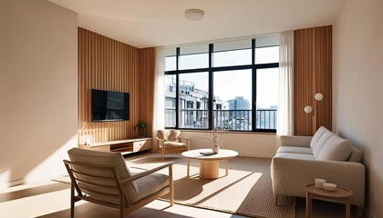 modern living room with fireplace