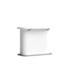 White promo counter mockup stand fron isolated png.