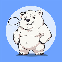 Obraz premium cartoon of a cute and muscular polar bear