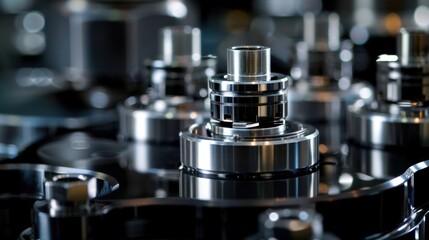 Fototapeta premium Hydraulic Pump: This pump moves hydraulic fluid through a system, often used in machinery, construction equipment, and automotive applications for efficient power transfer. 