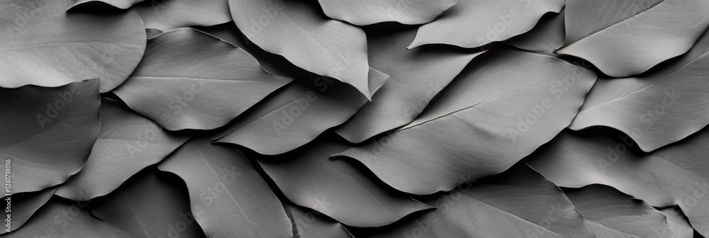 Poster monochromatic leaf texture art abstract maple leaf composition for modern office decor and eco-frien