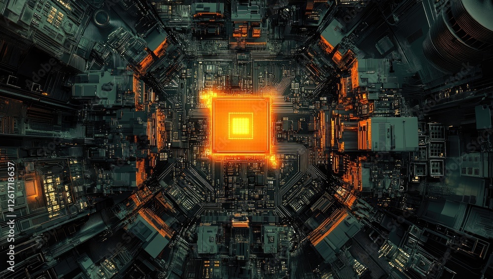 Aufkleber cyberpunk cpu core tunnel