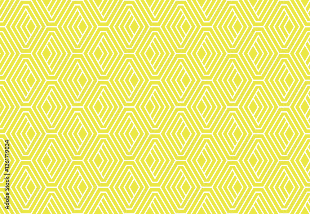 Aufkleber Abstract geometric pattern. A seamless vector background. White and yellow ornament. Graphic modern pattern. Simple lattice graphic design