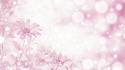 Beautiful pink pastel floral romantic background with light and bokeh, banner. Fine art image of beautiful pastel roses in a dark garden. Valentine and bridal vintage card design.