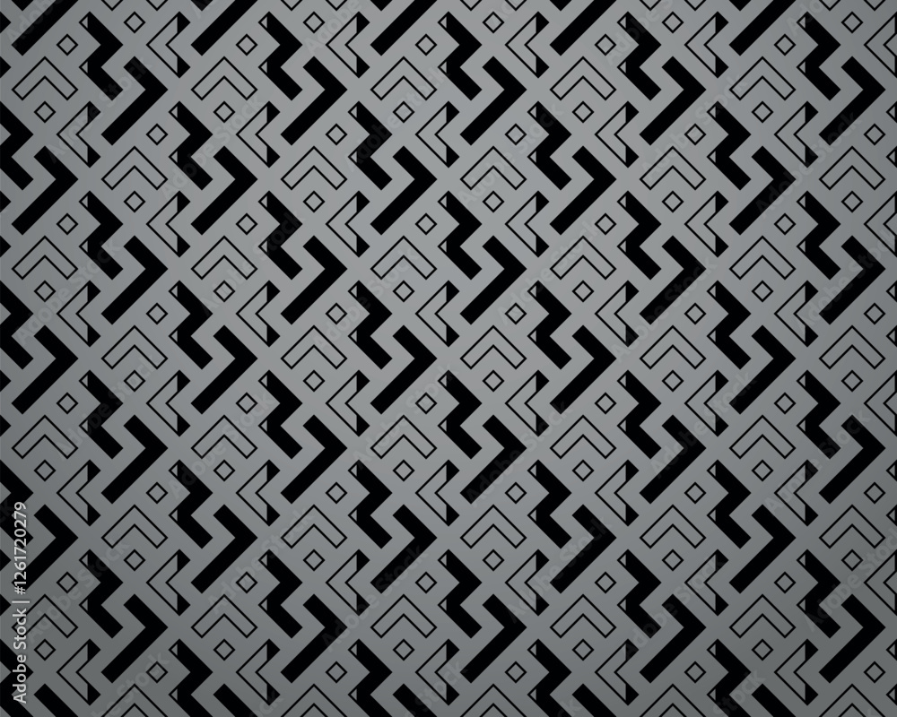 Aufkleber Abstract geometric pattern. A seamless vector background. Gray and black ornament. Graphic modern pattern. Simple lattice graphic design