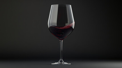 glass of deep red wine with rich hue swirling in glass