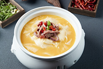 Braised pork belly with bamboo shoots in thick soup