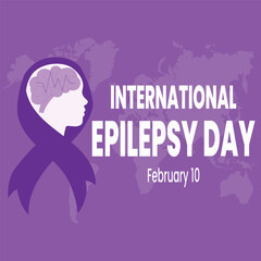 February is International Epilepsy Day. Vector template Design for banner, greeting card, poster, prints, social media post ,flyer , T shirt  WITH DESIGN.