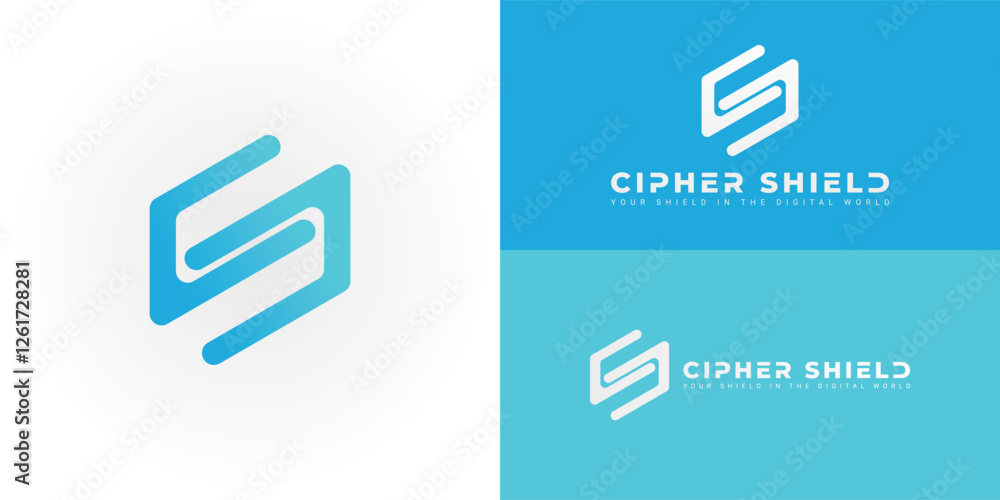 Poster the dynamic logo design features the initials cs creatively integrated into a geometric shape creati