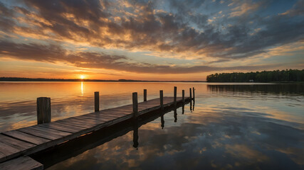 Obraz premium sunset on the pier