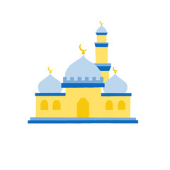a mosque, hand drawn ilustration 