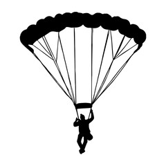 silhouette of skydiving from a height