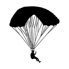 silhouette of skydiving from a height