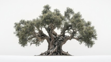 Majestic olive tree in nature artistic landscape isolated viewpoint symbolizing resilience and beauty