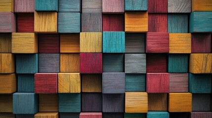 colorful wood texture 3d cub