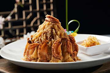 Zhangyuan famous dish: braised abalone with pickled cabbage and potatoes