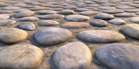 Cobblestone Pathway Texture: A Detailed Look at Smooth, Rounded Stones