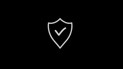 Cyber security line animation. Opening padlock with digital lines animated icon