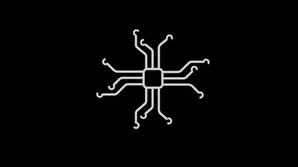 CPU chipset central processor unit and electric print circuit board with data traffic blue light