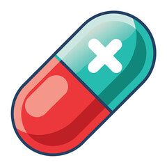 Pill icon in trendy flat style isolated on white background. Vector illustration.