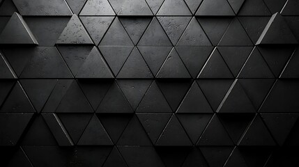 Dark triangle geometric pattern wall texture background, ideal for design