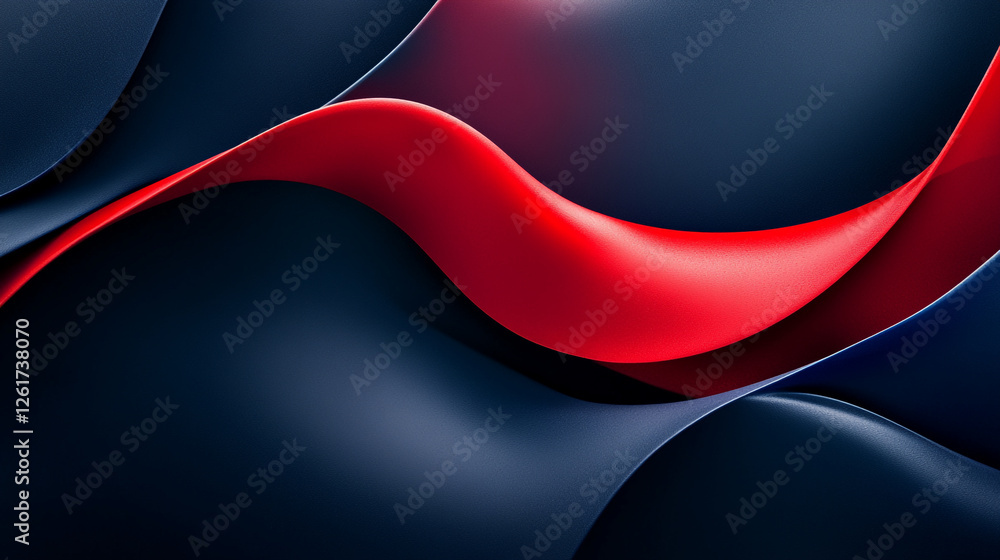 Poster abstract red and blue wave design modern background elegant curves dynamic flowing swirls smooth