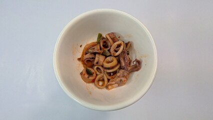 Spicy Stir Fried Squid Rings with Vegetables