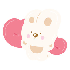 Cute Rabbit with Heart