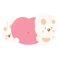 Cute Rabbit with Heart