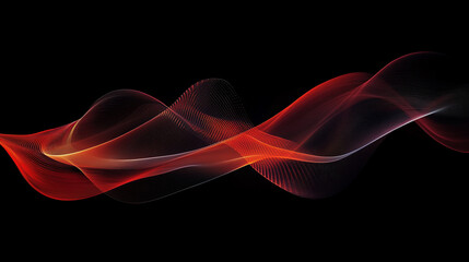 Abstract Red Orange Flowing Wave Design Background Digital Art Curve Fluid Lines Motion Modern      
