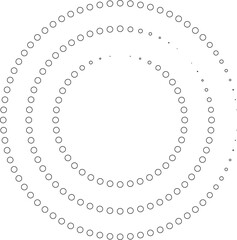 Dotted circular spiral halftone frame. Element for design