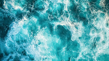 Fototapeta premium Ocean Waves Crashing in Turquoise Waters Under Sunlight in a Coastal Landscape