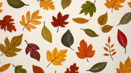 Fototapeta premium Autumn Leaves Pattern Design