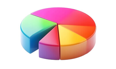 Obraz premium Colorful 3D pie chart showing data segments. Use Business presentations, infographics