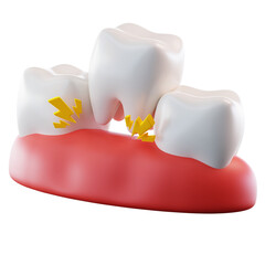 3D Illustration Tooth Fell Out