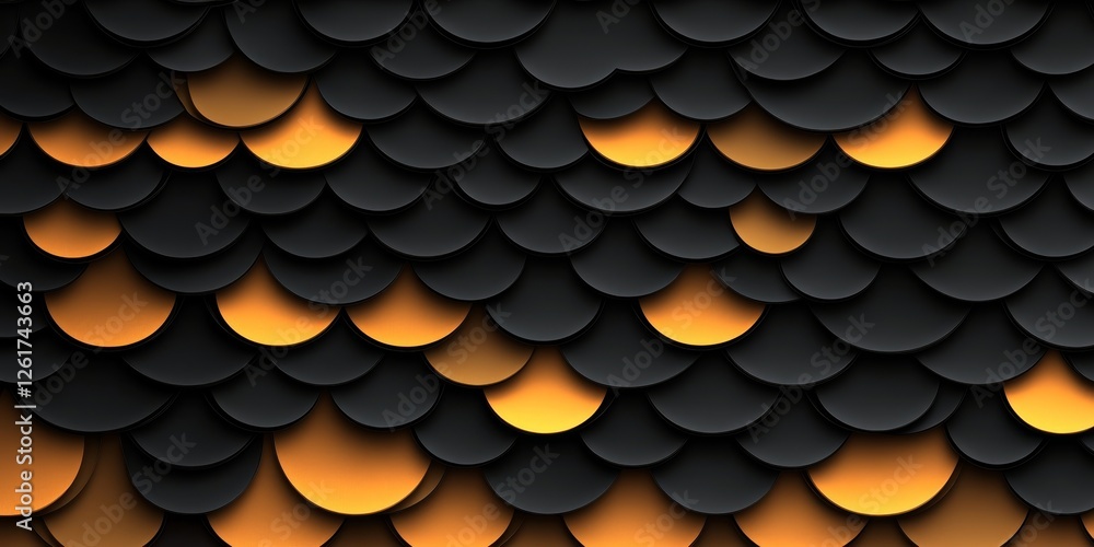 Poster abstract black and gold pattern: a stunning visual composition of interlocking circles