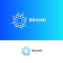 Abstract Gear Network Technology Brand Logo Design Template