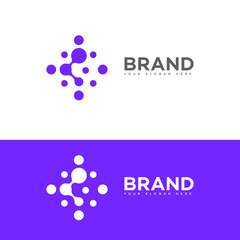 Abstract Dot Network Connection Brand Logo Design