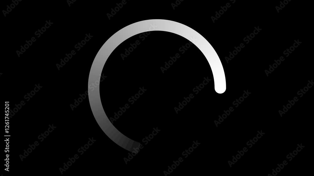 Poster loading circle spinning animation on a black background