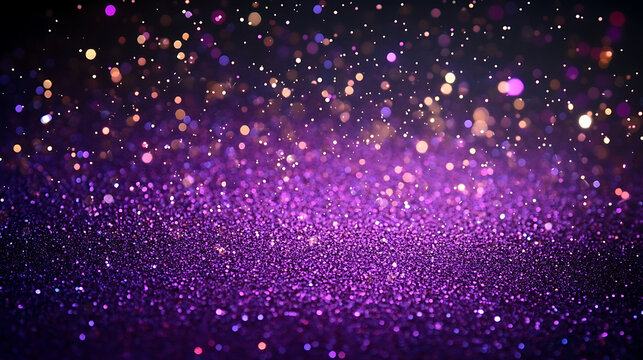 Dark purple shiny sparkle confetti abstract background - Powered by Adobe