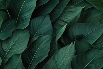 Tropical foliage backdrop, lush green leaves, nature background, design element