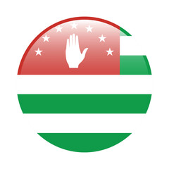Fototapeta premium Abkhazia circle flag logo icon digital vector illustration